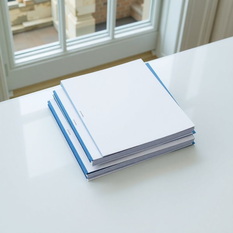Three neat document stacks on a warm white desk representing pricing tiers